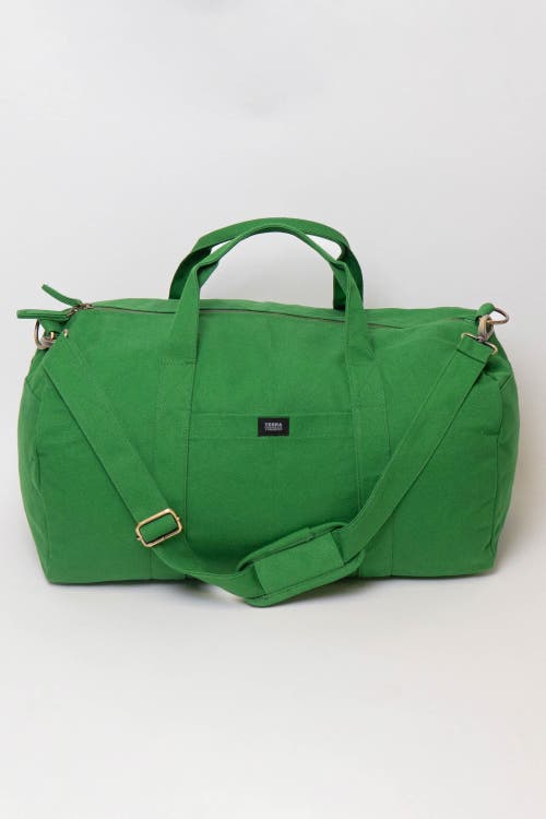 Shop Terra Thread Organic Cotton Duffle Bag In Moss Green