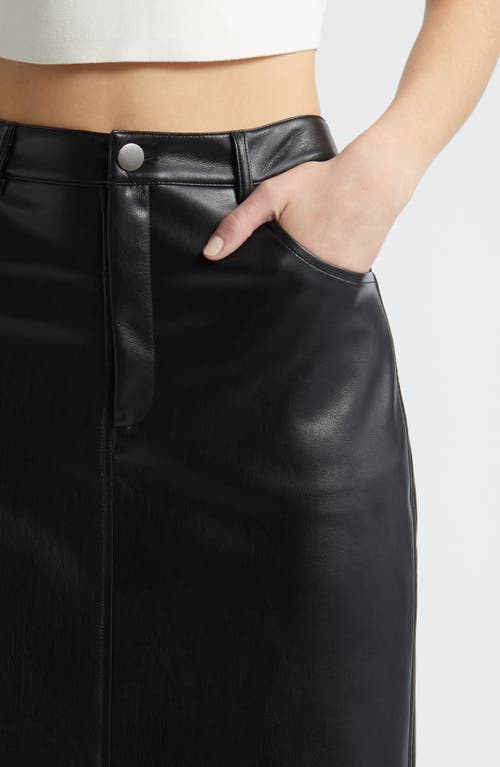 Shop Open Edit Faux Leather Maxi Skirt In Black