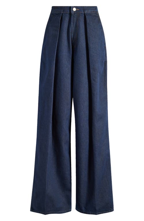 Good American High Waist Pleated Wide Legs In Indigo716