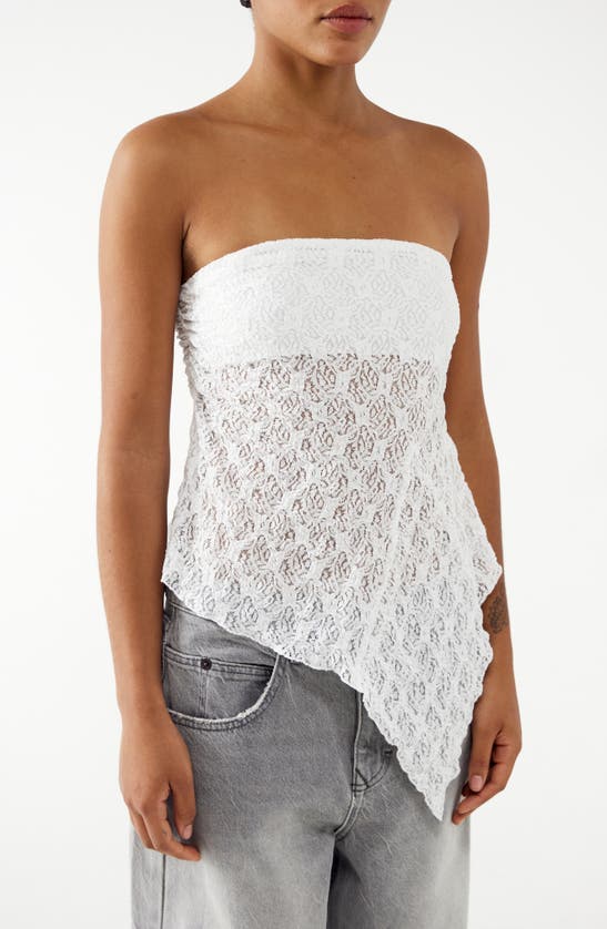 Shop Bdg Urban Outfitters Lace Y2k Bandeau Top In White