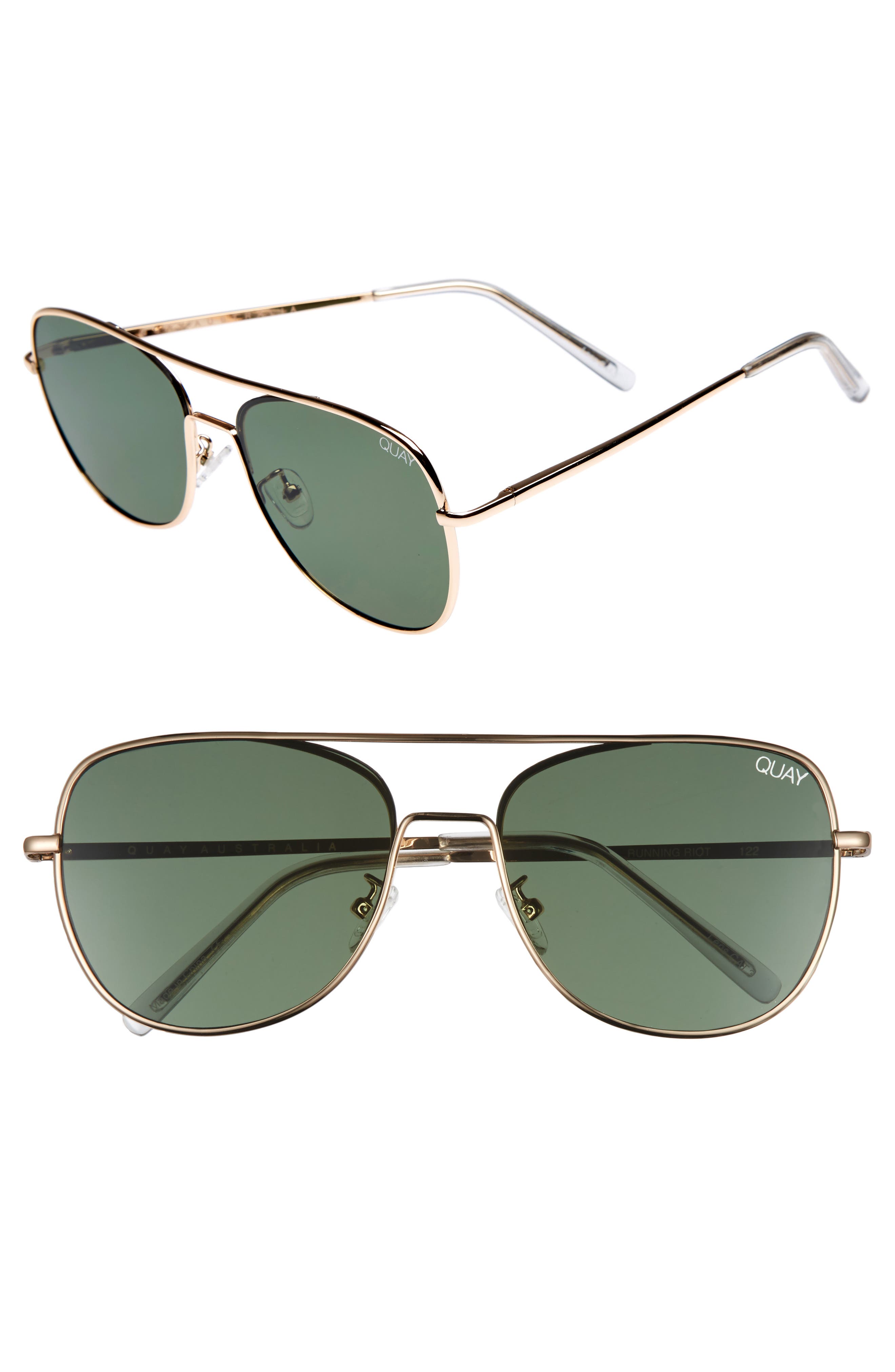Quay Australia 'Running Riot' 58mm Aviator Sunglasses Nordstrom