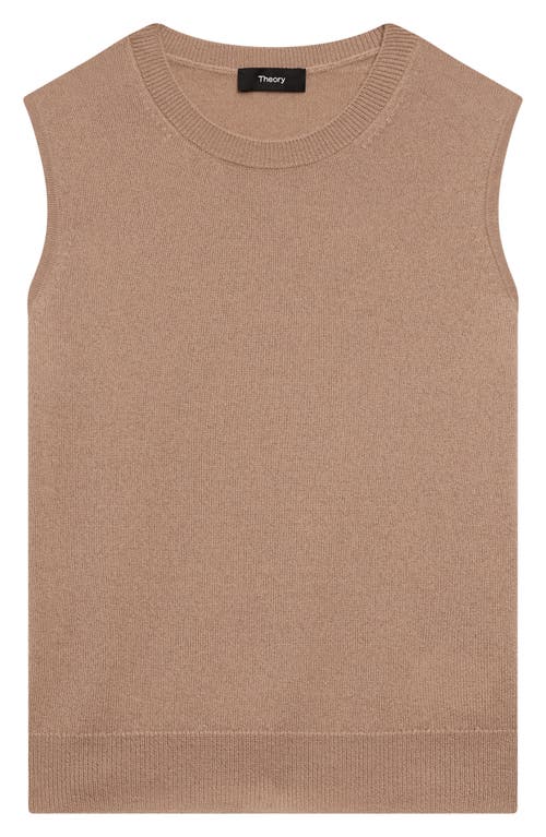 Shop Theory Cashmere Sleeveless Sweater In Royal Camel