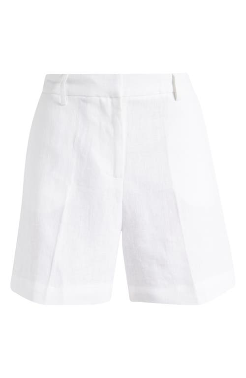Antibes High Waist Linen Shorts in White