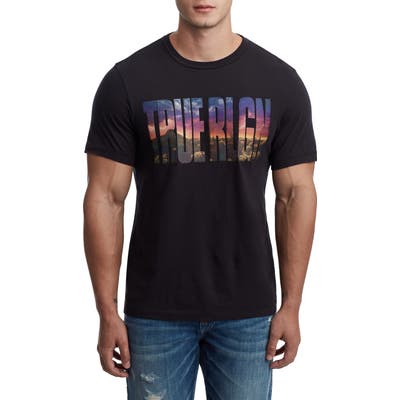 True Religion Brand Jeans Photoreal Embroidered T-Shirt, Black
