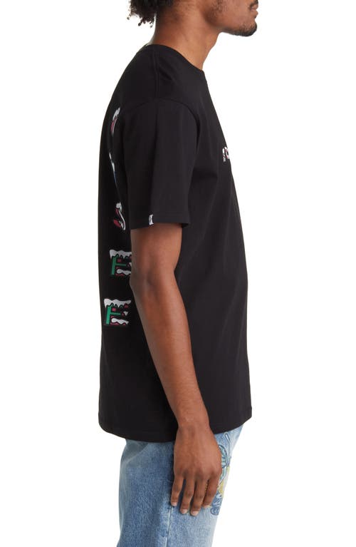 Icecream Snowfall Graphic T-shirt In Black