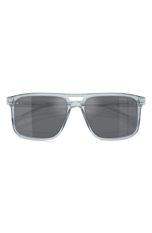 58mm Rectangular Sunglasses in Silver