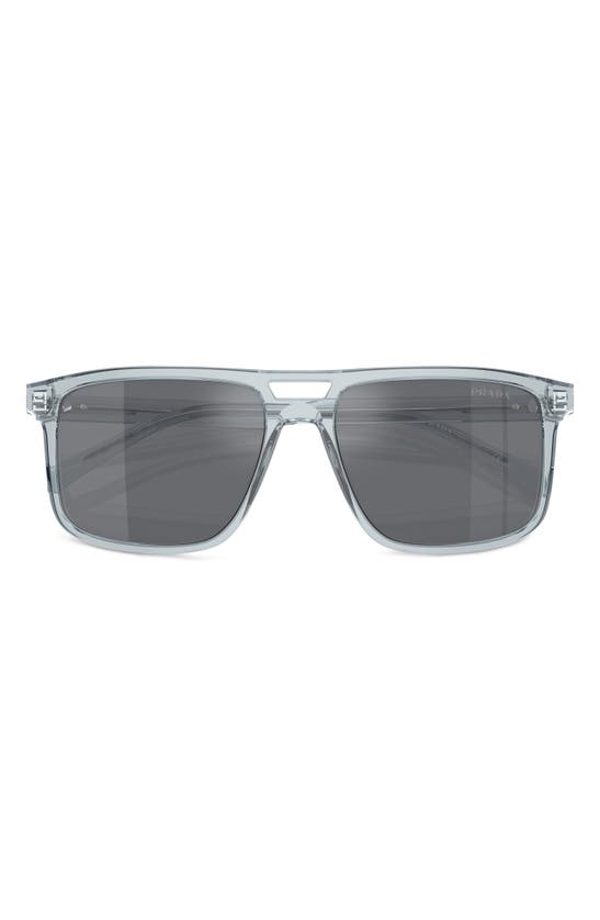 Prada 56mm Rectangular Sunglasses In Grey