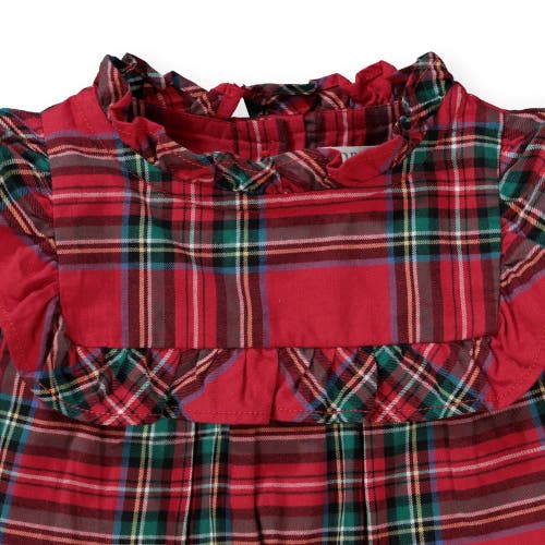 Shop Hope & Henry Girls' Ruffle Yoke Blouse, Toddler In Red Plaid