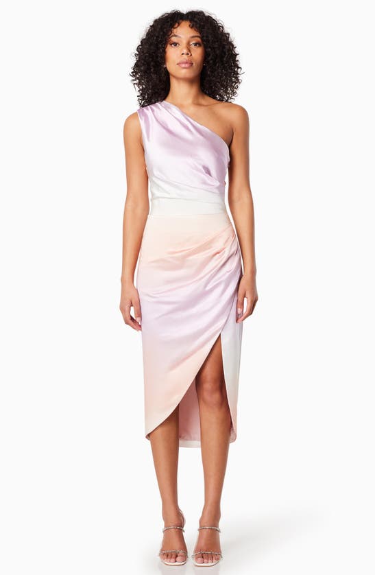Shop Elliatt Mute One Shoulder Asymmetric Dress In Pastel Ombre