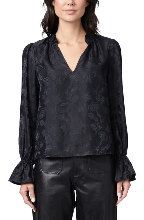Laurin Floral Damask Silk Blouse