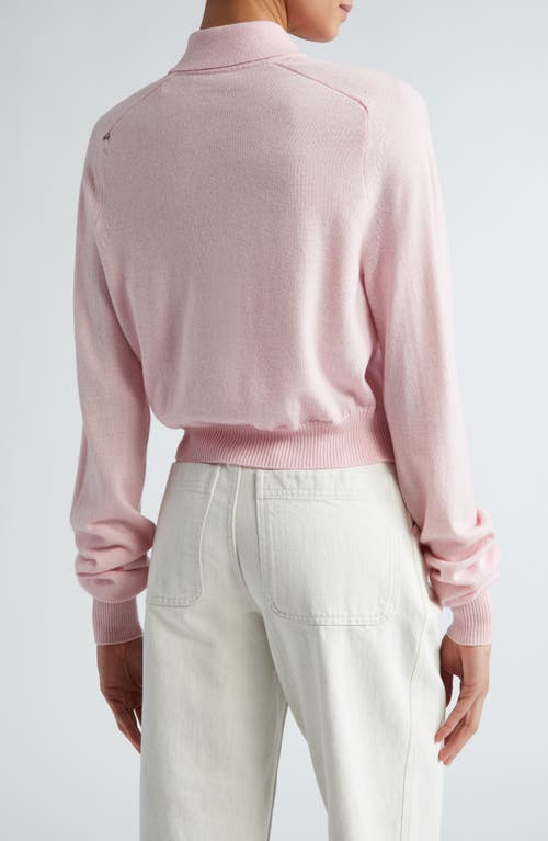 Shop Sportmax Virgin Wool Cardigan With Removable Faux Fur Collar In Pink