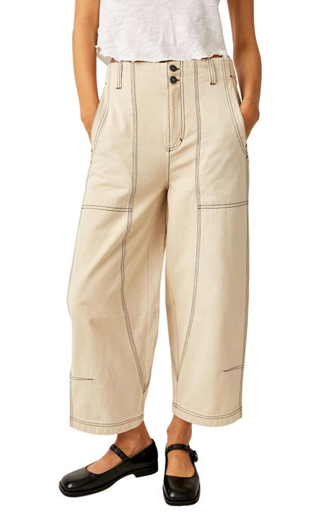 fartey Womens Cotton Linen Capri Pants 2023 Paperbag Waist Zipper Button  Pockets Pants Roomy Dandelion Graphic Elastic High Waist Trousers 