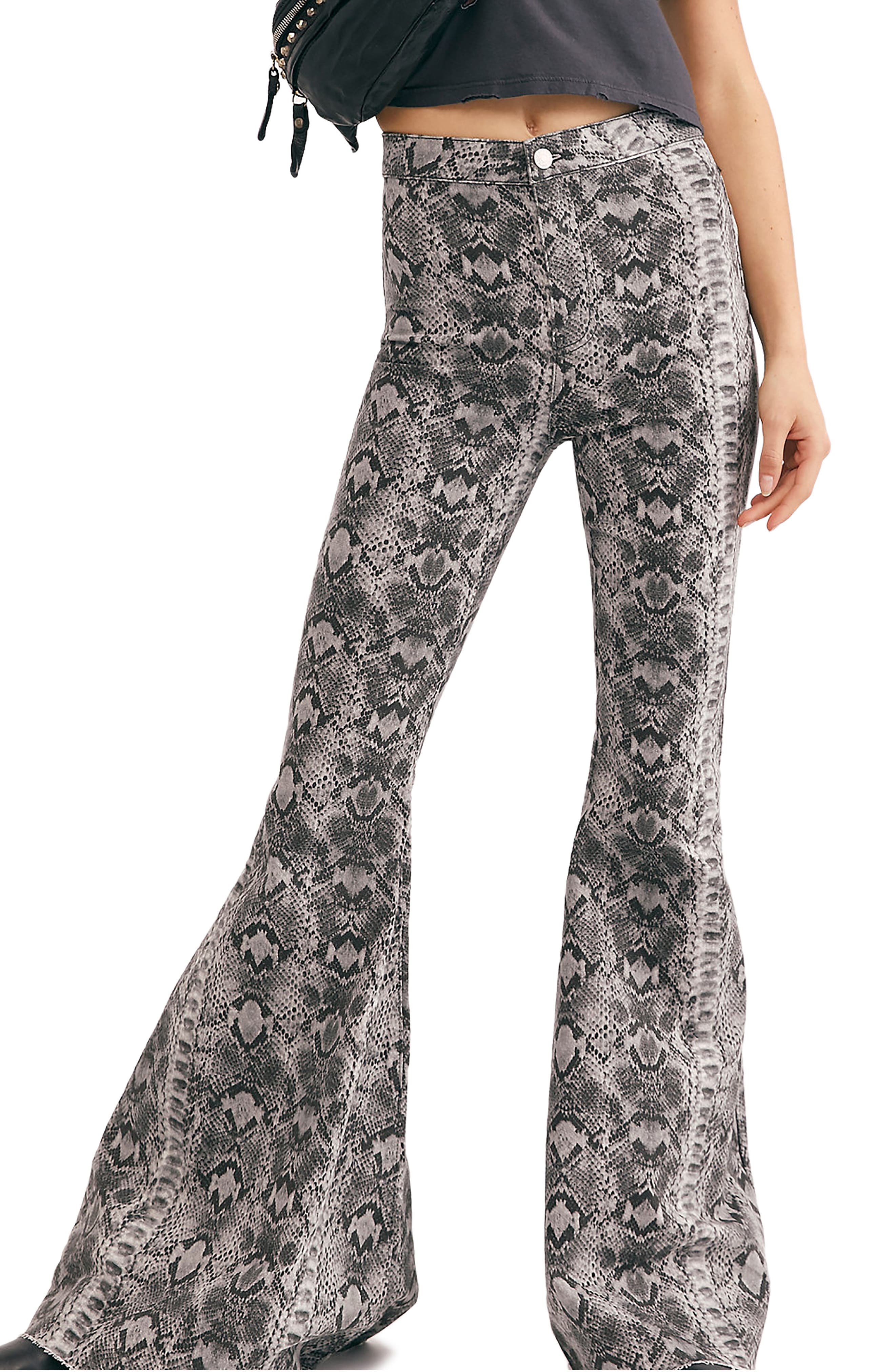 snake print jeans