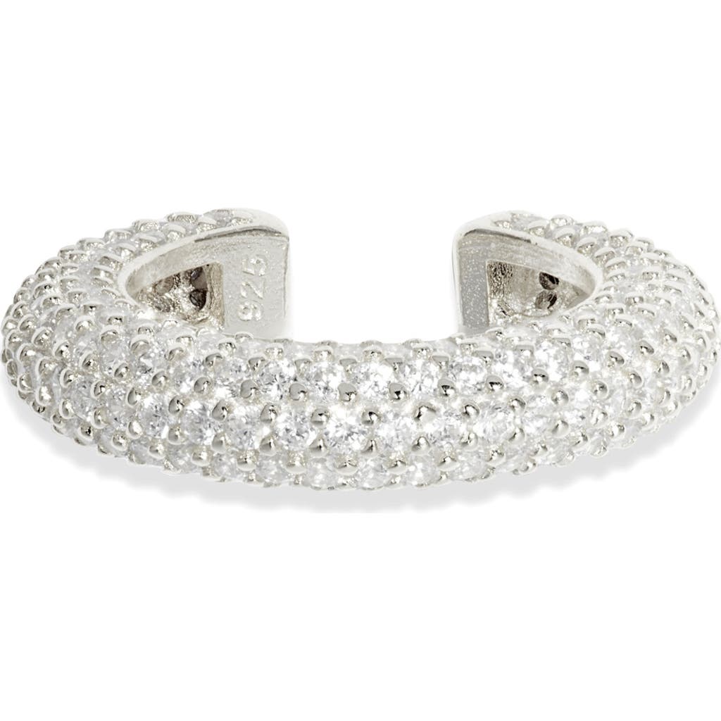Shymi Pavé Ear Cuff In Silver/white
