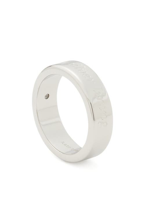 Shop Kate Spade New York Engraved Ring In Silver