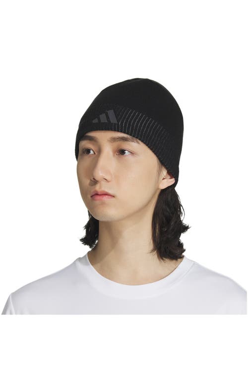 Adidas Originals Creator Three Stripe Beanie In Black/carbon Grey/grey