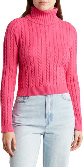 Abound Cable Knit Crop Turtleneck Sweater Nordstromrack