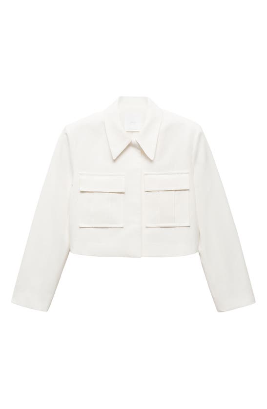 Shop Mango Lugo Crop Jacket In White