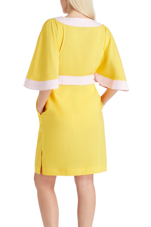 Shop Valimare Casia Belted Cover-up Dress In Yellow