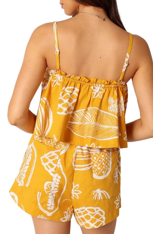 Petal And Pup Petal & Pup Honey Mixed Print Cotton & Linen Drawstring Shorts In Yellow