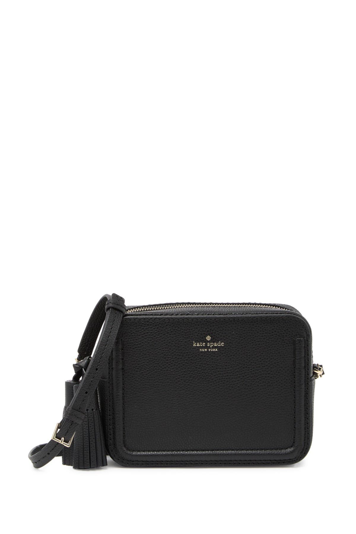 kate spade black crossbody with tassel