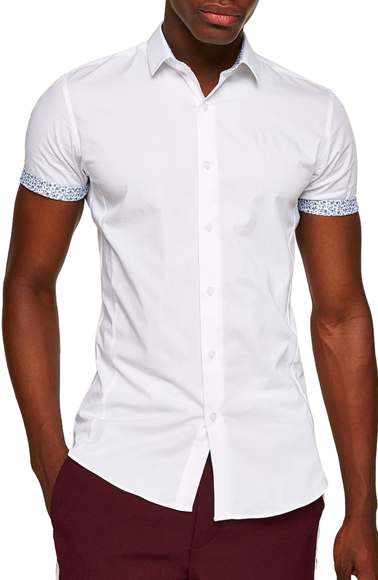 muscle fit floral shirt