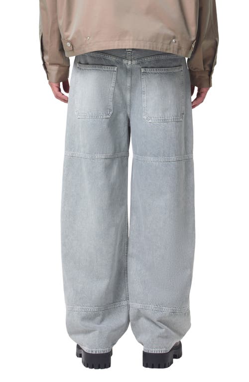 Shop Agolde Emery Wide Leg Organic Cotton Utility Jeans In Concrete