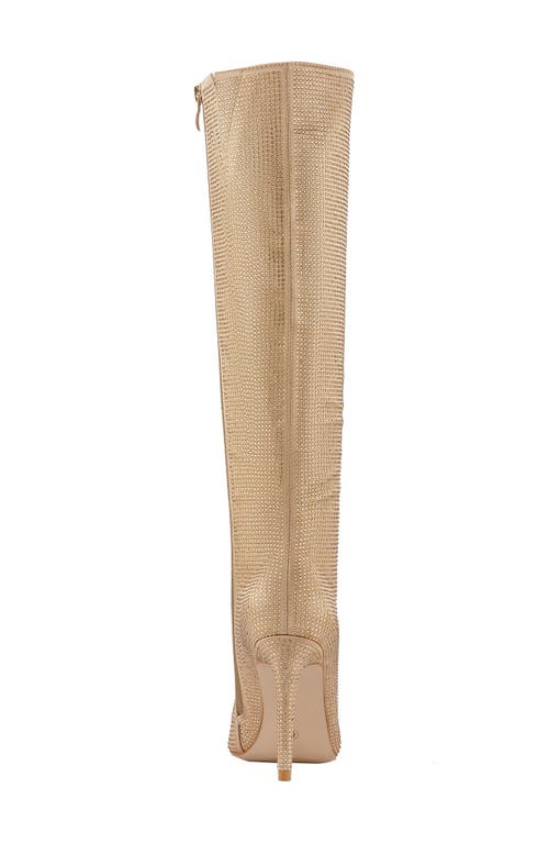 Lady Couture Women's Rhinestone Stiletto Tall Boots In Gold