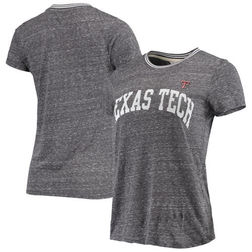 CAMP DAVID Women's Heathered Charcoal Texas Tech Red Raiders Daisy Ringer T-Shirt