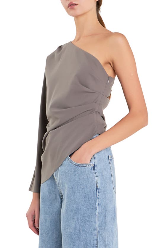 GREY LAB GREY LAB GATHERED ONE-SHOULDER ASYMMETRIC TOP 