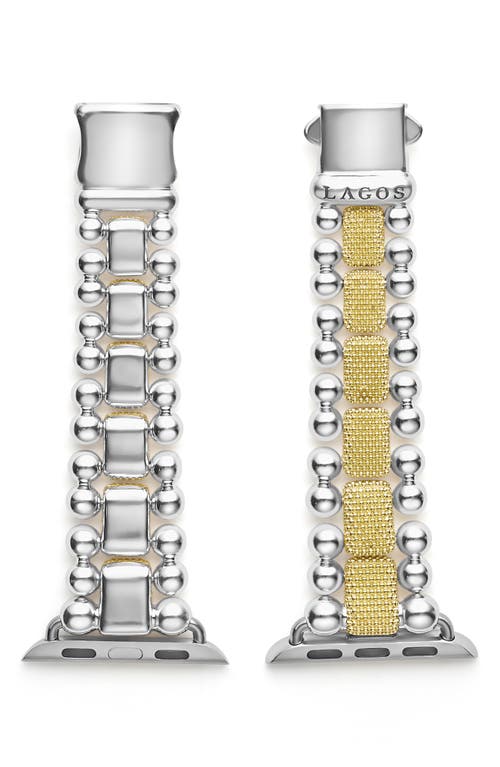 LAGOS Smart Caviar Lux Apple Watch Watchband in Gold/Silver at Nordstrom, Size 7