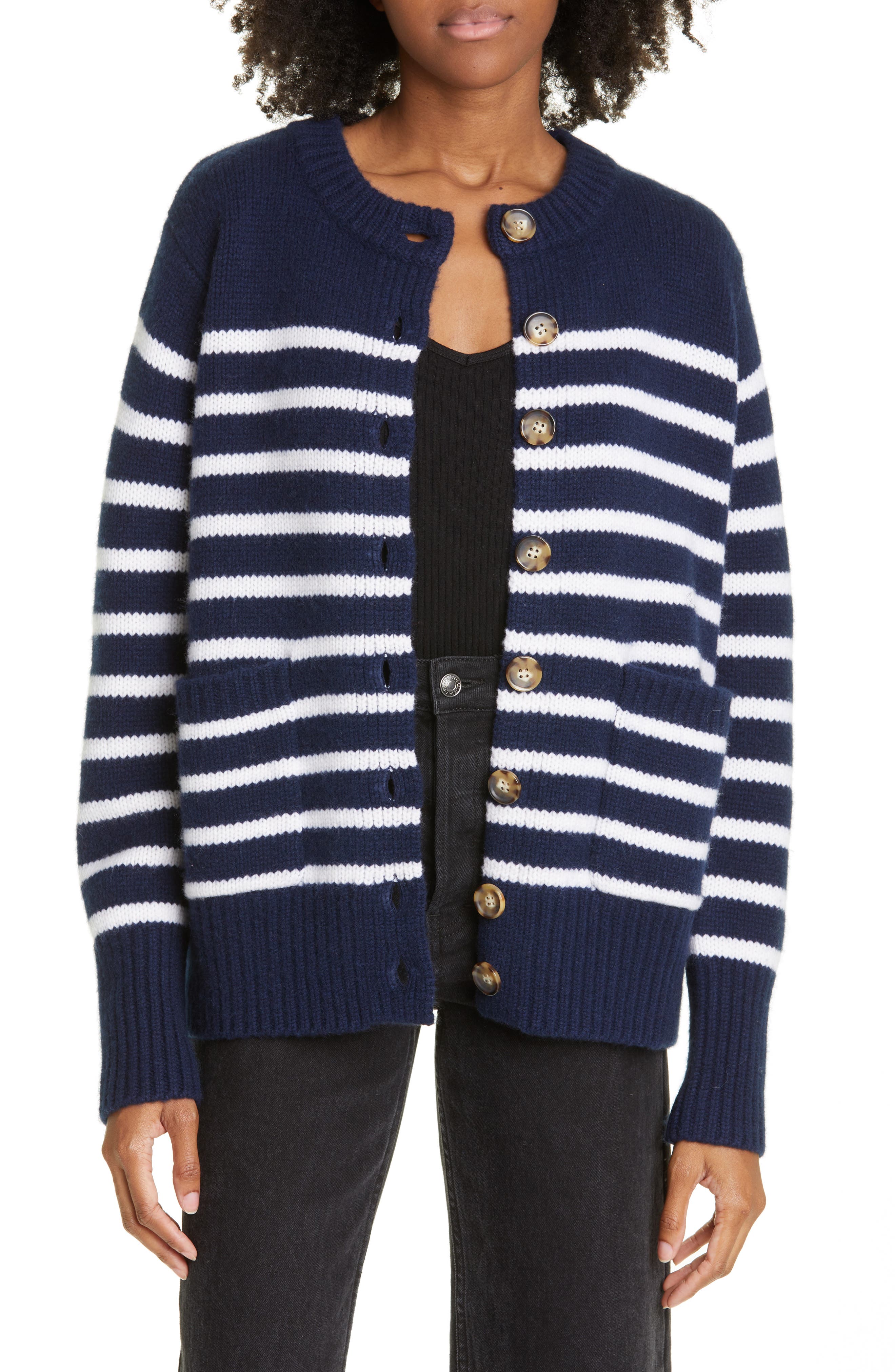 La Ligne Braid Stripe Cardigan | Nordstrom