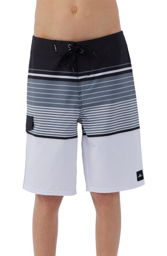 O'neill Kids' Lennox Stripe Board Shorts In White
