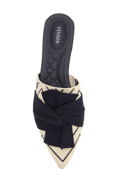 Vivaia Yaffa Pro Pointed Toe Mule In Cream/ Ivory V-print