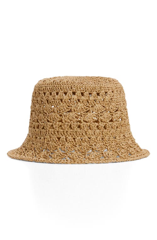 Mango Woven Straw Bucket Hat In Neutral