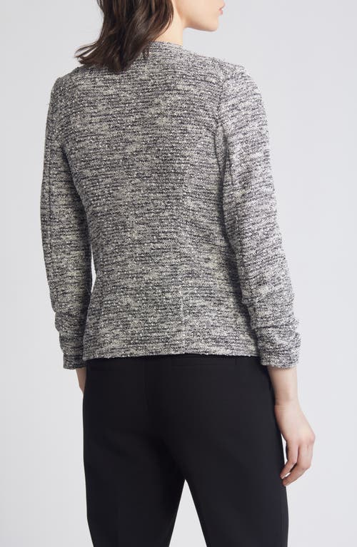 Shop Nic + Zoe Nic+zoe Bouclé Knit Jacket In Black Mix