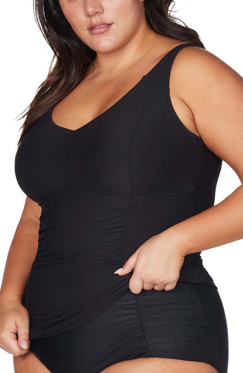 Artesands Hues Raphael E- & F-Cup Underwire Tankini Top Black at Nordstrom,