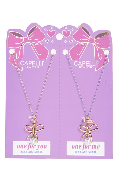 Capelli New York Kids' Best Friends Necklace Set in Pink Multi 