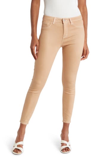 L Agence L'agence Margot Coated Crop Jeans In Pink