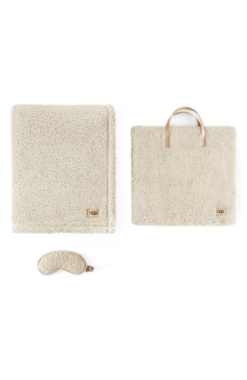 Shop Ugg(r) Original Faux Shearling Throw Blanket & Eye Mask Sleep Set In Ceramic