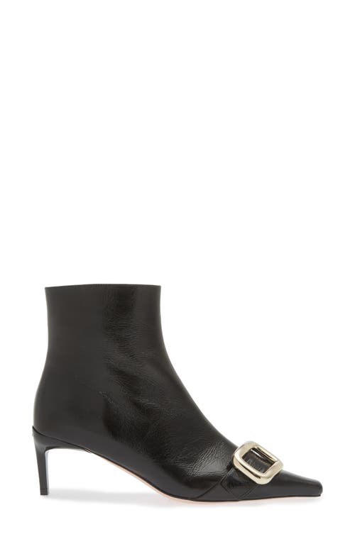 Shop Roger Vivier Choc Pointed Toe Bootie In Nero