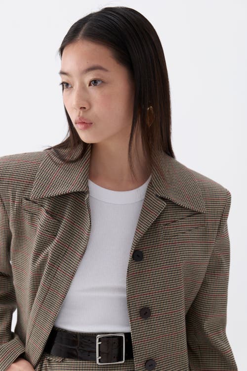 Nocturne Plaid Padded Shoulder Jacket In Multi-colored