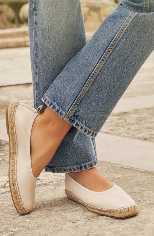 Andre Assous Geneva Leather Espadrille In Ivory