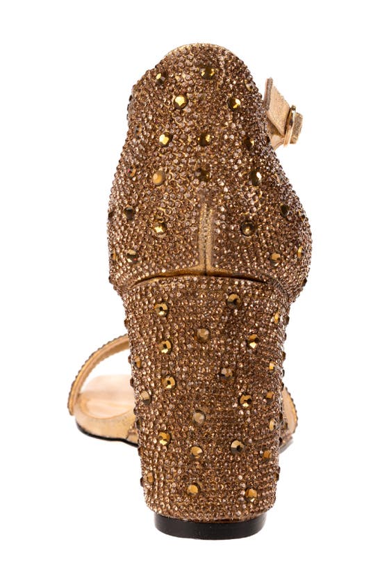 Shop Lady Couture Kloe Crystal Embellished Wedge Sandal In Gold
