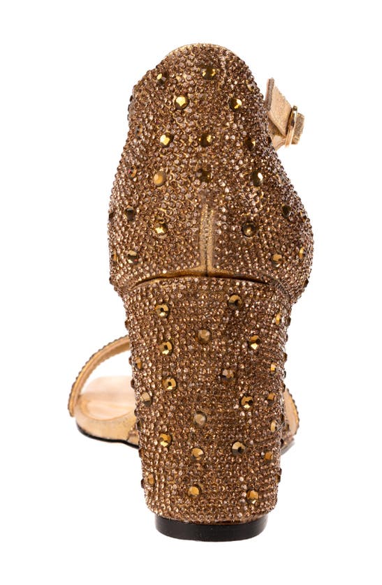 Lady Couture Kloe Crystal Embellished Wedge Sandal In Gold