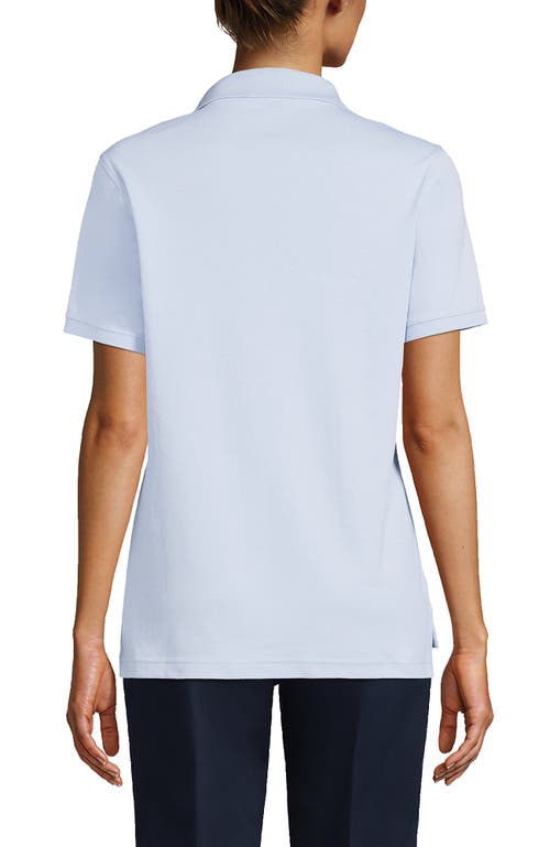 Lands' End School Uniform  Short Sleeve Interlock Polo Shirt In Blue