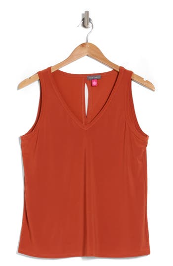 Vince Camuto V-neck Split Back Tank In Pennylane