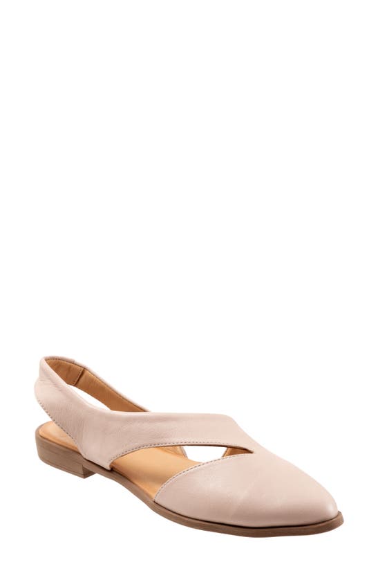 Bueno Bianca Slingback Pointed Toe Flat In Blush