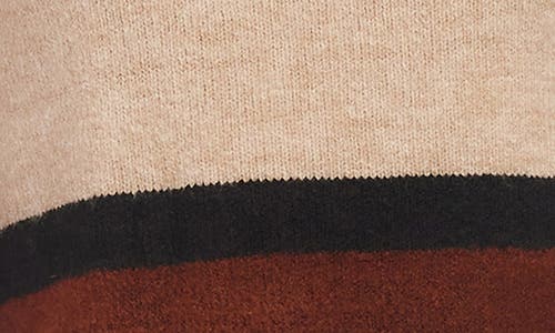 Shop Karen Kane Colorblock Turtleneck Sweater In Brown Multi