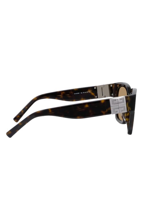 Shop Givenchy 4g 53mm Square Sunglasses In Dark Havana/roviex